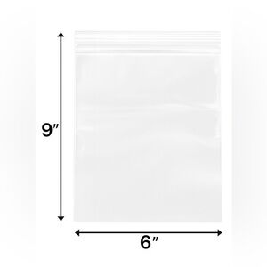 25 Resealable Clear Plastic Bags 6 x 9